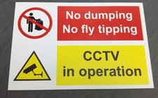 NO DUMPING - NO FLY TIPPING - NO LITTERING SIGN A4 - A3