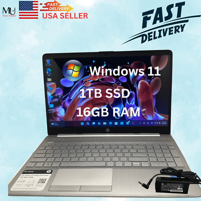 HP 15-dw1053dx 15.6''  1TB SSD, Intel Celeron N4120, 1.1 GHz,16GB RAM Laptop