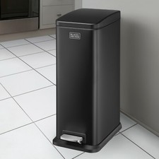 BLACK+DECKER Slimline Pedal Bins / 5L or 20L / 3 Colours / Stylish Modern Design