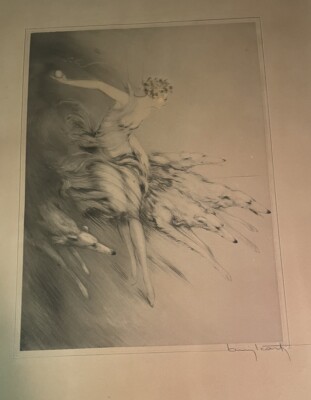 Louis Icart Signed Original Art Deco Drypoint Etching Zest 