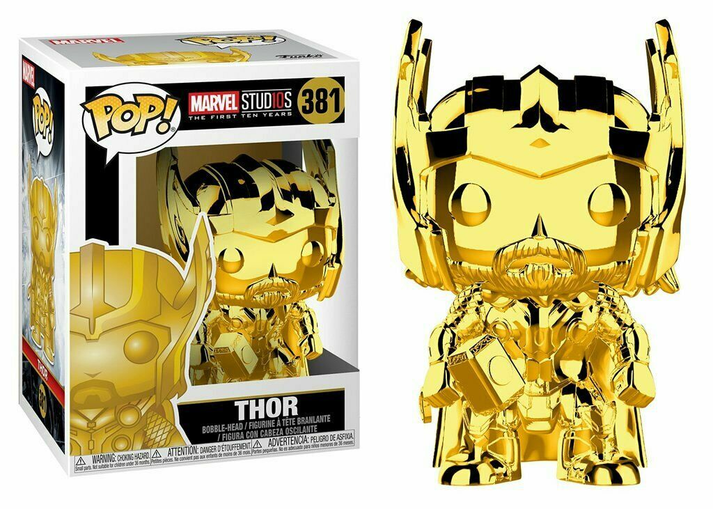 Marvel Studios 10th Anniversary Thor Gold Chrome Pop Vinyl Funko
