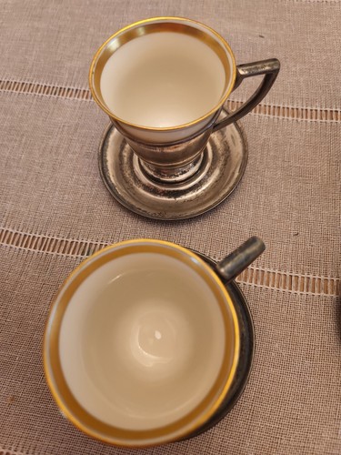 Set tazze da espresso vintage Sterling Betteridge & Reeve Inc LENOX porcellana - Foto 3 di 12