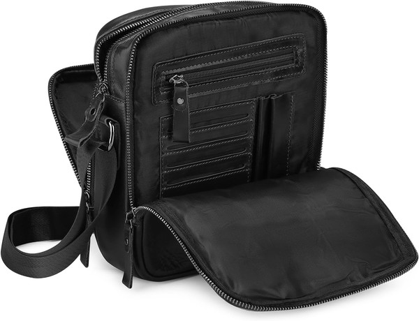 Schultertasche UmhäNgetasche Herren Leder Vintage Herrentasche Messenger Bag Mi-image