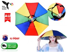 52cm Cap Rain Headwear Camping Sun Portable Umbrella Hat Fishing New Multicolor