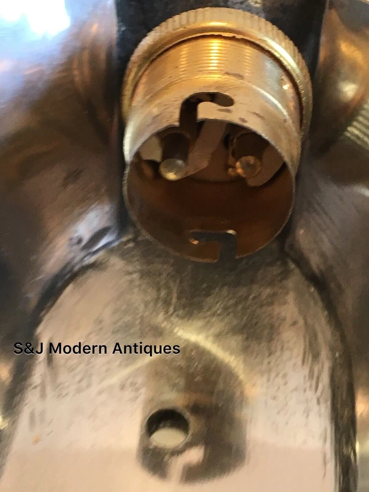 Industrial Bulkhead Light Wall Ceiling Retro Old Marine Brass Gold Oval Vintage - Image 4 of 4