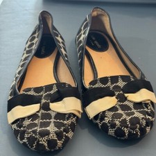 Kate Spade New York Bowdie Black and White Classic Ballet Flats Size 9