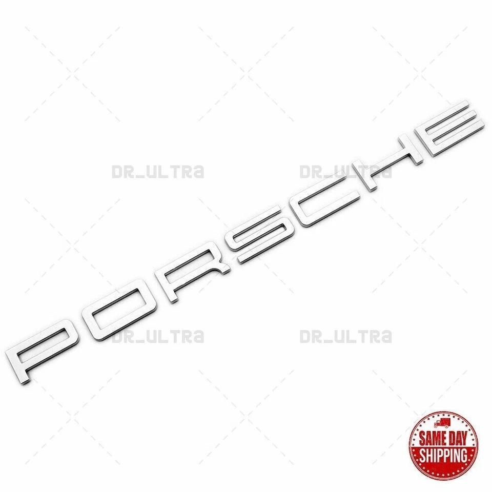 New Chrome Porsche Letters Rear Badge Emblem Look Deck lid OE# 991 559 235 91 - Image 2 of 4