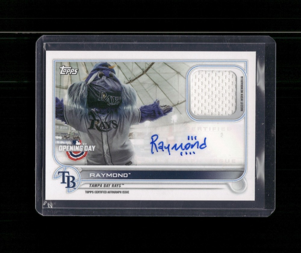 2022 Topps Opening Day Raymond Mascot Relic Patch Auto #MAR-RA Rays