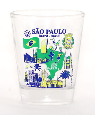 Sao Paulo Brazil Landmarks and Icons Collage Shot Glass
