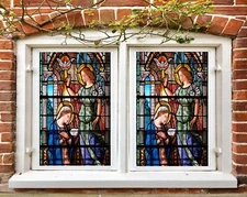 3D Religion 419NAO Window Film Print Sticker Cling Stained Glass UV Block Fa