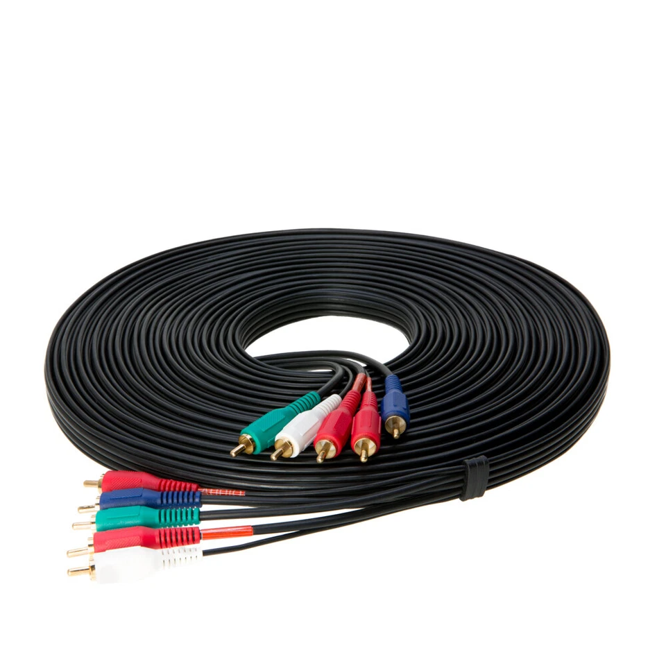 Cabo componente RCA 5 macho para 5 macho vídeo áudio AV adaptador de cabo HDTV 3 6 12 50 - Imagem 4 de 4