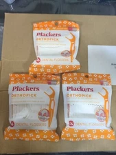 3 Plackers Orthopick Dental Braces Flossers  Pick w/ Sure-Zip Zeal 36 ct/Ea #S2