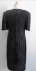 Silk Dress Size XL 14 Black Silver Leaf Stripe Hand Beaded Beads Bnwt formal