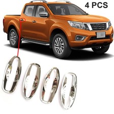 Chrome Door Handle Bowl Inserts Set 4 Pcs Kit For Nissan Navara NP300 2015-2017