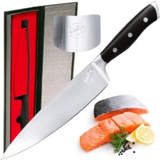 Professional Kitchen Chef Knife, 8 inch German Steel, With Finger Guard Gift