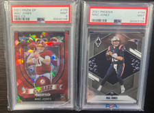 2021 Panini Prizm Draft Picks Crusade Mac Jones Red Ice PSA 9 & Phoenix PSA 9