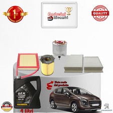KIT TAGLIANDO FILTRI + OLIO PEUGEOT 3008 1.6 HDi FAP 82KW 112CV DAL 2010 ->