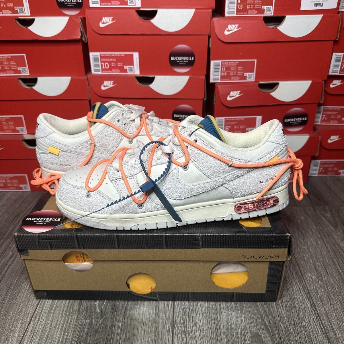 NEW size 12 Nike Dunk Low x OFF-WHITE 19 Of 50 (DJ0950-119) Fast 