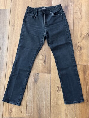 Loft Curvy Straight Jeans Black Denim Pants Women s Size 29/8 (Actual 30.5X29)