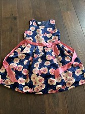 special editions euc girls 14 floral navy fancy party wedding dress