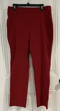 RAFAELLA NWT Size 12 Rio Red Womens Comfort Pants Belt Loops Stretch Pull On