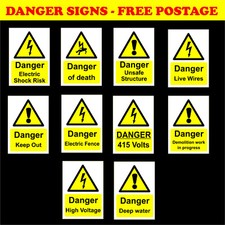 Danger Signs Site Safety -  Plastic Signs or Stickers, - Outdoor Waterproof