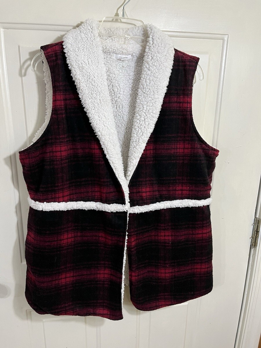 Vest Maurices Buffalo Plaid Vest Plus Size Clothing Red Buffalo