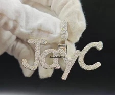 1ct Real Moissanite Custom Name Letter Initial MENS Pendant Christmas Gift