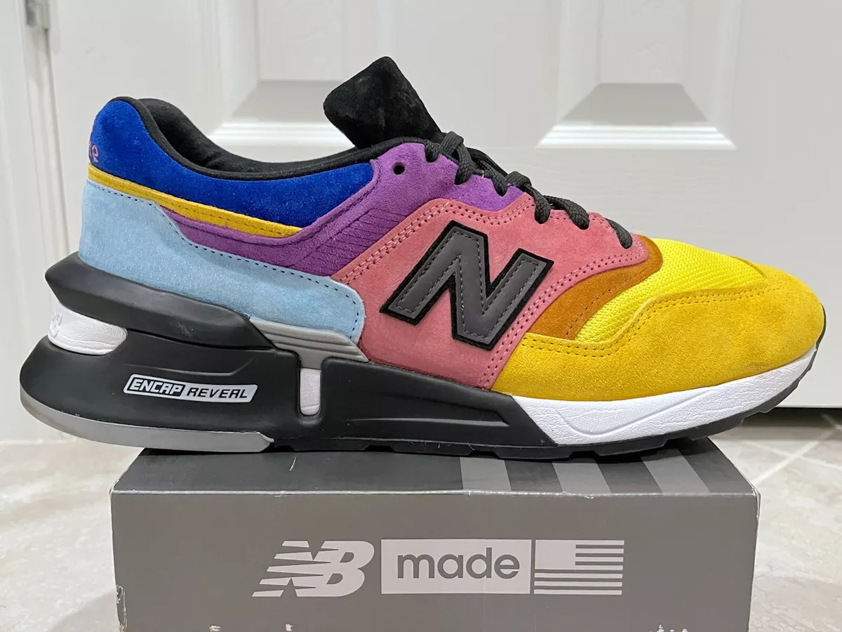 New balance 997s purple pink turquoise cheap