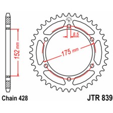 JT SPROCKETS Standard Stahlritzel hinten 839 - 428 DT TDR WR VITY R RE X SM R (D