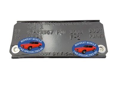 Data Plate Tag Rivets Firewall Cowl Factory Correct With
