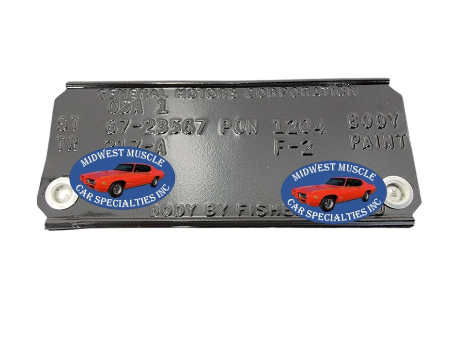 Placa de datos GM etiqueta remaches cortafuegos capucha correcta de fábrica con instrucciones GMC Foto 2 de 4