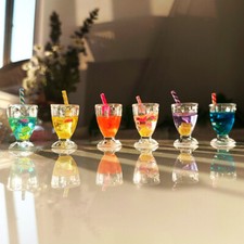 10PC 1:12 Scale Dolls House Miniature Juice Sippy Cups Dining Room Party Drinks