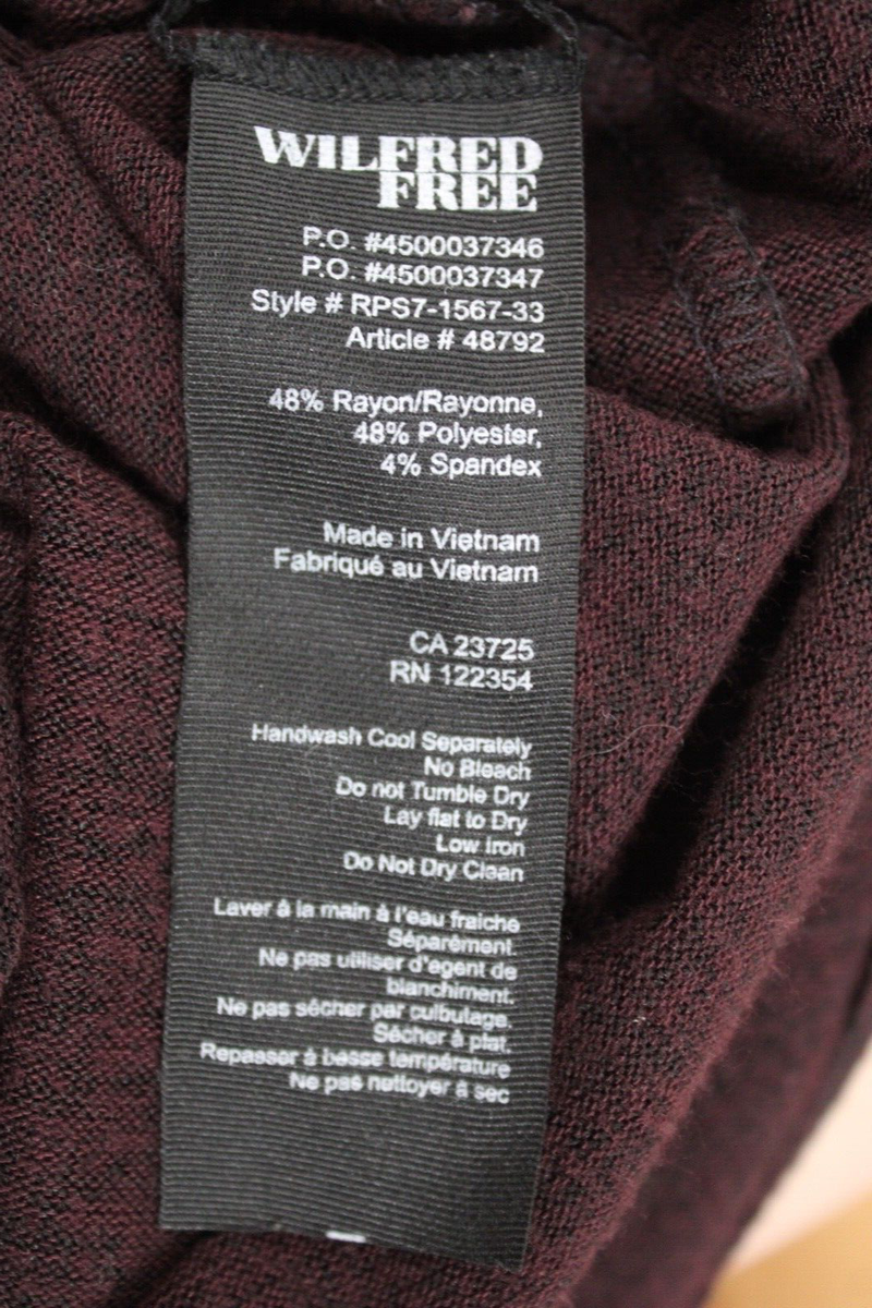 ネ Wilfred Aritzia S Red Maroon Luma Cut Out Back Top | eBay