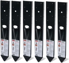 Simpson Strong-Tie FPBM44E-6PK - Black Powder-Coated 12Ga E-Z Mender for 4X4 Pos