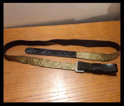 Vintage Panther Elastic Belt Black Gold 80’s Retro 90’s Stretchy Vintage 80 main image 2