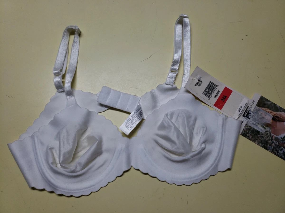 PLAYTEX Only You Scalloped Edge Stitch Free Comfort White Bra size 34A