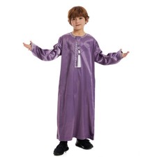 Islamic Kids Robe Arab Boys Jubba Thobe Muslim Dress Turkay Abaya Kaftan Morocco
