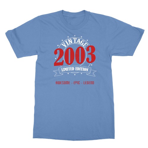 Vintage 2003 Limited Edition 18 Year Old Gifts 18th Birthday Men's T-Shirt - Picture 5 of 16