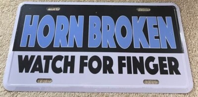 Horn Broken Watch For Finger Vintage Booster License Plate 