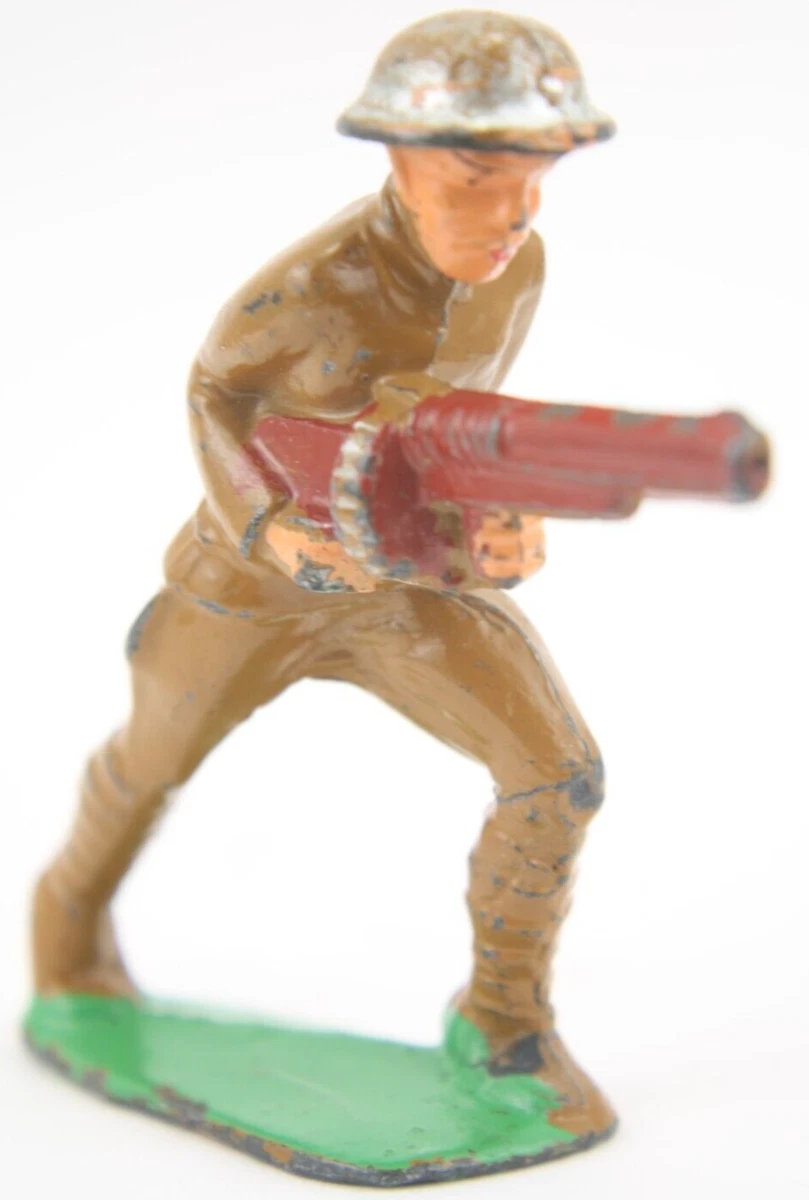 Figurine Soldat Métal Manoil #7 – Porte-drapeau, 2ème Version, Années 1930, état Excellent