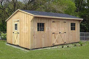 12' x 16' utility storage saltbox shed plans, material