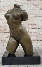 Signed Maillol Nude Female Torso Bronze Sculpture Statue Abstract Figurine Decor