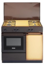 DE LONGHI Cucina a Gas 4 Fuochi Forno Gas 86x50cm Coperchio Marrone SGK 854 N