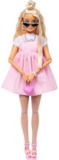 Barbie Deluxe Style Doll #3 in Barbiecore Outfit, Blond Hair in Top Knot, Pink P