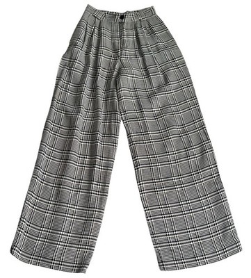 Fließende Hose Courrèges Vintage - Grafikmuster schwarz-weiß