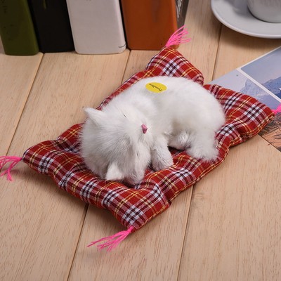 (Weiß) Sleeping Kid Simulation Katze Plüsch Sound Spielzeug Gefüllt Puppe Ho CU
