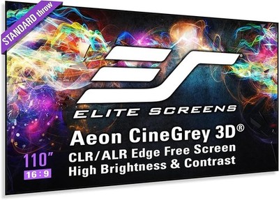 Elite Screens Aeon CineGrey 3D 110'' projector screen, model number AR110DHD3.