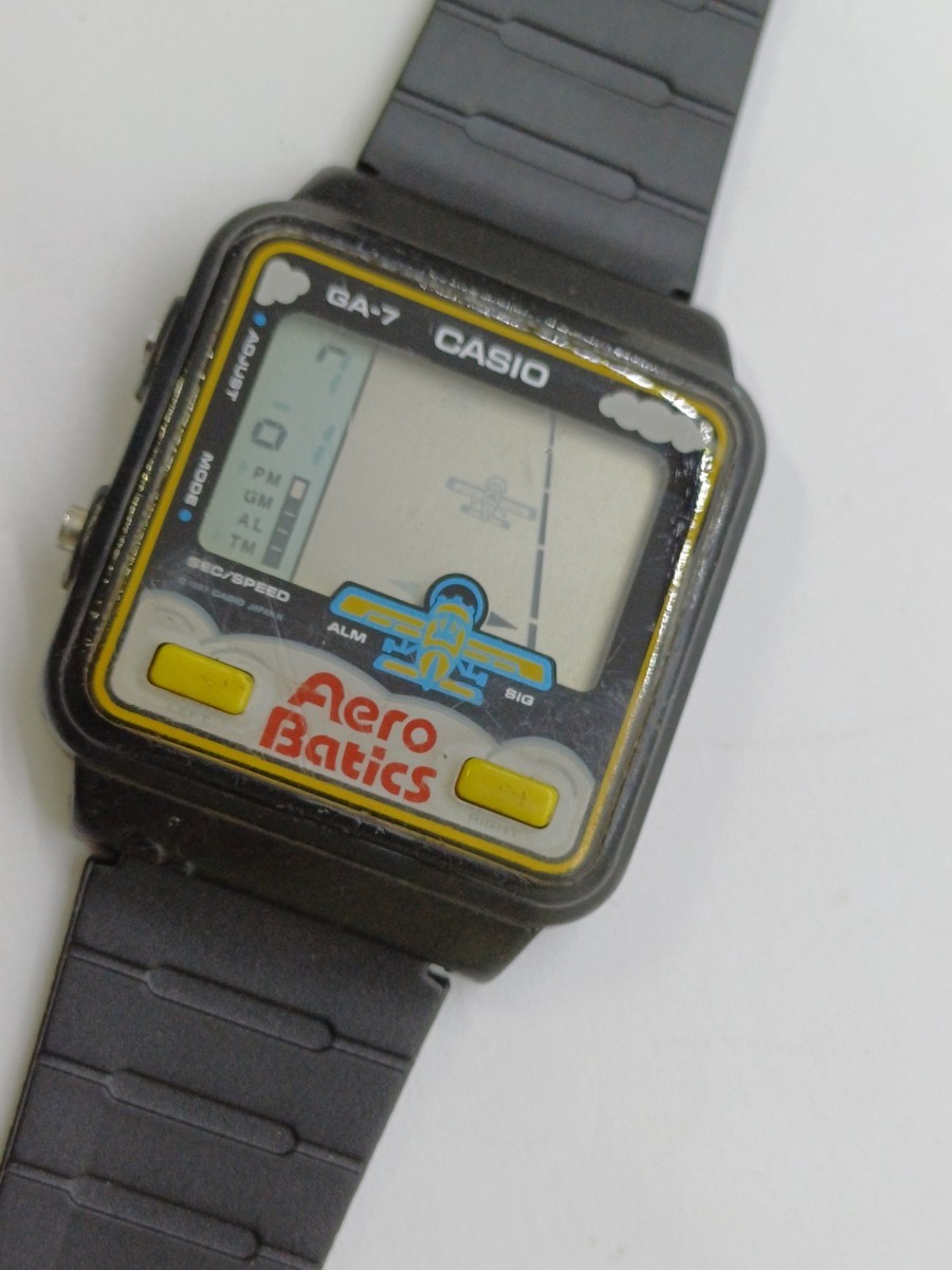 RARE VINTAGE CASIO GAME 688 GA-7 AERO BATICS DIGITAL WATCH JAPAN