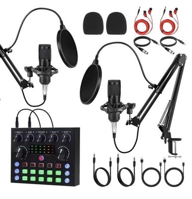 Podcast Bundle for 2, Studio Recording Kit with Dual Condenser + Studio Monitors